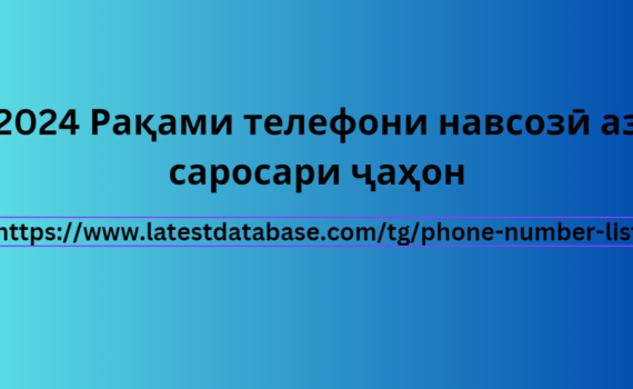 2024 Рақами телефони навсозӣ аз саросари ҷаҳон