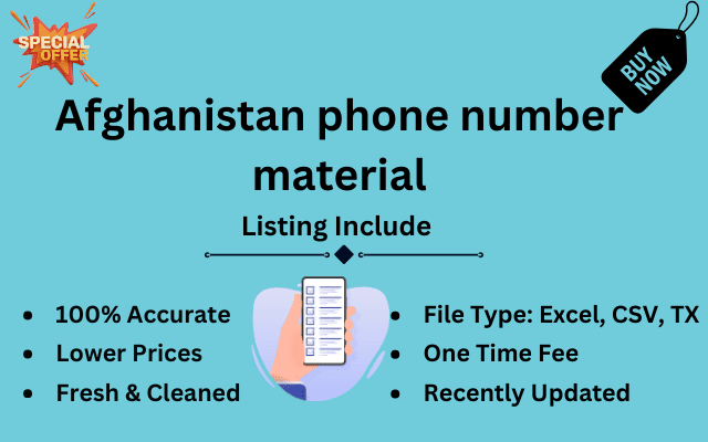 Afghanistan phone number material