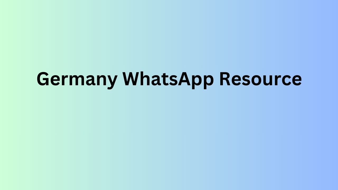 Germany WhatsApp Resource