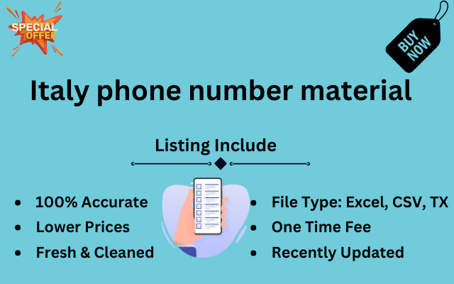 Italy phone number material